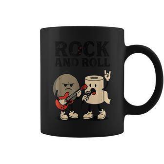 Piedra De Rock And Roll Y Papel Higiénico Músico Divertido Taza de café - Regaloses