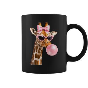 Pink Coquette Bow Giraffe Wearing Sunglasses Wildlife Animal Coffee Mug - Thegiftio UK