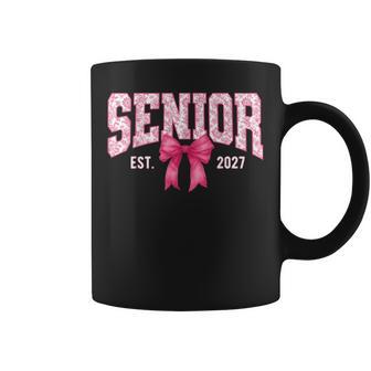 Pink Floral Senior Est 2027 Coquette Bow Class Of 2027 Coffee Mug - Thegiftio UK
