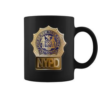 Placa De Policía De Nueva York In Mangas Taza de café - Regaloses