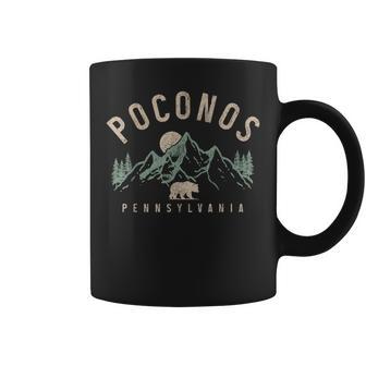 Poconos Pennsylvania Mountains Bear Nature Lover Vintage Coffee Mug - Thegiftio UK