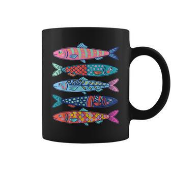 Poissonardine Coloré Rétro Graphique Côtier Esthétique Esthétique Tasse - Cadeauxyz