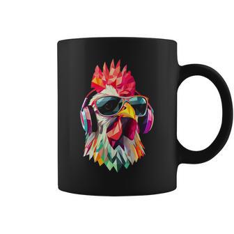 Poulet Animal Graphique Musique Casque Illustration Poulet Tasse - Cadeauxyz