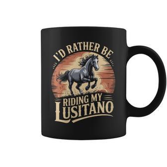 Prefiero Estar Montando Mi Caballo Lusitano Cuello Taza de café - Regaloses