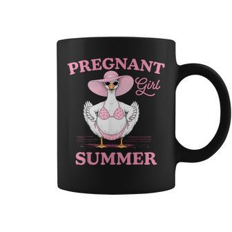 Pregnant Girl Summer Goose Pregnancy Announcement Mama Coffee Mug - Monsterry