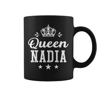 Prénom Humour Cadeau Personnalisé Queen Nadia Tasse - Cadeauxyz