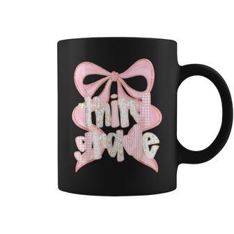 Preppy Third Grade Teacher 3Rd Grade Floral Coquette Bow Coffee Mug | Seseable UK