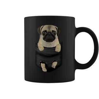 Pug Amante De Los Corazones De Los Perros Trapeadores Cuello Taza de café - Regaloses