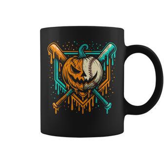 Pumpkin Halloween Baseball Drip Ice Cream Kids Boys Coffee Mug | Seseable UK