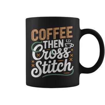 Punto De Cruz Amante Del Bordado Labor Aguja Taza de café - Regaloses