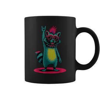 Raccoon Punk Rock And Roll Kids Raccoon Coffee Mug - Thegiftio UK