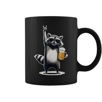 Raccoon Rock On Beer Bar Pub Crawl Bebiendo Cerveza Divertida Taza de café - Regaloses