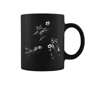 Racoon Playing Soccer Game Day Retro Vintage Soccer Mama Kid Coffee Mug | Seseable UK
