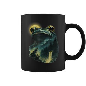 Rana Aullando A La Luna Las Ranas Aullan En El Meme De La Parodia De La Luna Taza de café - Regaloses