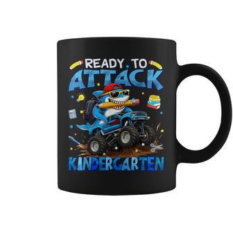 Ready To Attack Kindergarten Shark First Day Of School Boys Coffee Mug - Thegiftio UK