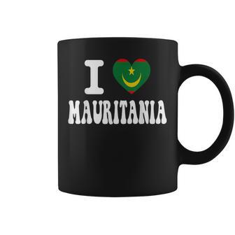 Recuerdo Deiaje Retro Con La Bandera En Forma De Corazón De I Love Mauritania Taza de café - Regaloses