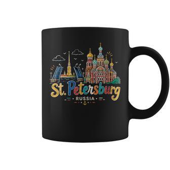 Regalo Deiaje Dean Petersburgo Rusia Dibujado A Mano Cuello Taza de café - Regaloses