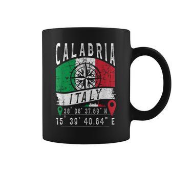 Reggio Calabre Drapeau Italie Italie Coordonnées Gps Calabre Tasse - Cadeauxyz