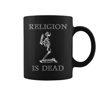 Religión Es Muerto Ateo No Creyente Esqueleto Orando Taza de café - Regaloses