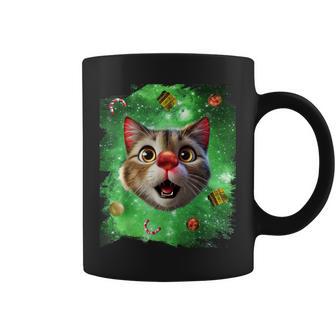 Reno Gato Espacial Navidad Fea Y Pegajosa Taza de café - Regaloses