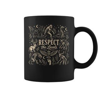 Respect The Locals Cryptid Bigfoot Mothman Nessie Lover Coffee Mug - Thegiftio UK