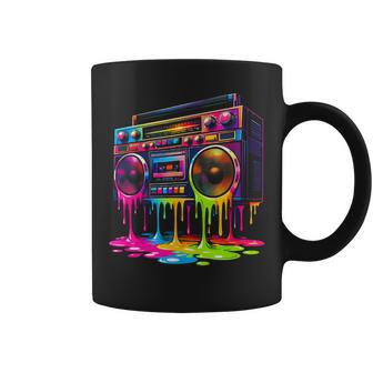 Retro Boombox Colorful Paint Drips Fun 80S Throwback Costume Coffee Mug - Thegiftio UK