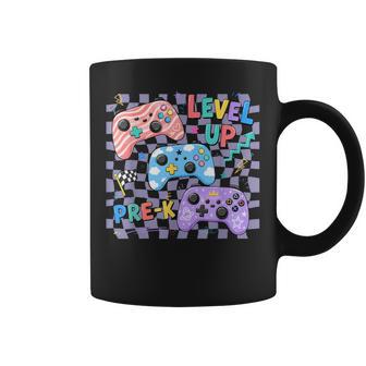 Retro Checkered Level Up Pre K Gamer Back To School Gaming Coffee Mug - Thegiftio UK