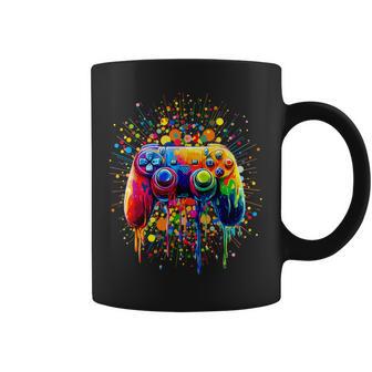 Retro Polka Dots Gaming Controller Video Gamers Dot Day Boys Coffee Mug - Thegiftio UK