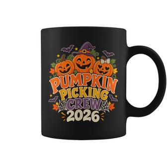 Retro Pumpkin Picking Crew 2026 Halloween Family Matching Coffee Mug | Seseable UK