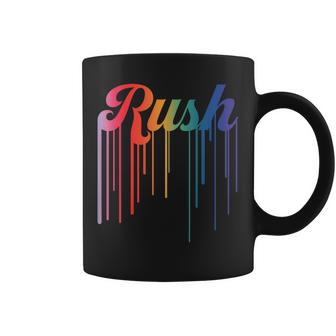 Retro Rush Name Vintage Hearts For Kids Meme Coffee Mug - Thegiftio UK