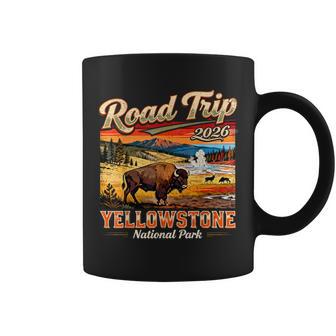 Road Trip 2026 Yellowstone National Park Bison Vintage Coffee Mug - Thegiftio UK