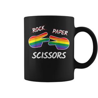 Rock Papel Tijeras Orgullo Lesbianas Corazón Lgbt Igualdad Gay Taza de café - Regaloses