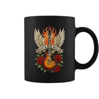 Rock And Roll Guitar Vintage Guitar Rock Band Coffee Mug - Thegiftio UK