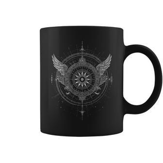 Rosa De Losientos Alas Ángel Místico Arte Cuello Taza de café - Regaloses