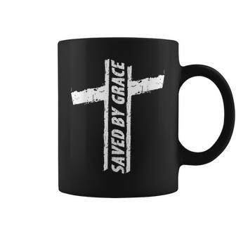 Salvado Por La Gracia Escritura Religiosa Biblia Cristiano Cristo Taza de café - Regaloses
