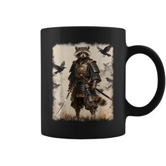 Samurai Raccoon Gráfico De Anime Para Hombre Guerrero Japonés Taza de café - Regaloses