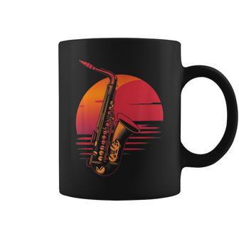 Saxophoneunset Illustration De Musique Jazzintage Tasse - Cadeauxyz