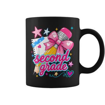 Second Grade Coquette Bow Pencil First Day Of School Girls Coffee Mug - Thegiftio UK