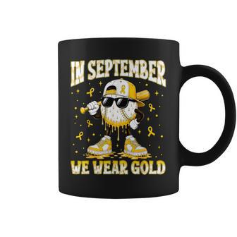 In September We Wear Gold Baseball Childhood Cancer Kid Boys Coffee Mug | Seseable UK