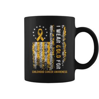 In September We Wear Gold Us Flag Childhood Cancer Awareness Coffee Mug - Thegiftio UK