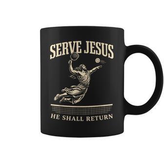 Serve Jesus He Shall Return Pickleball Player Christian Coffee Mug - Thegiftio UK