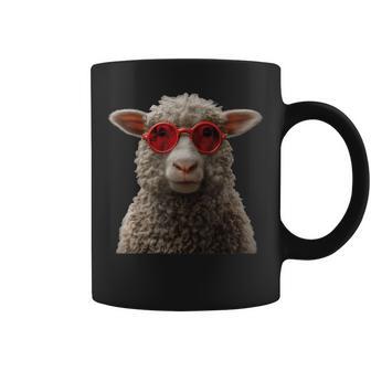Sheep Wearing Sunglasses Graphic Coffee Mug - Thegiftio UK