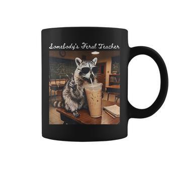 Somebodys Feral Teacher Raccoon Retro Coffee Coffee Mug | Seseable UK