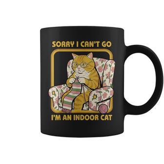 Sorry I Can't Go I'm An Indoor Cat Knitting Coffee Mug - Thegiftio UK