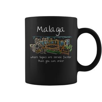 Souvenir Humoristique De Malaga Espagne Dessiné À La Main Tasse - Cadeauxyz