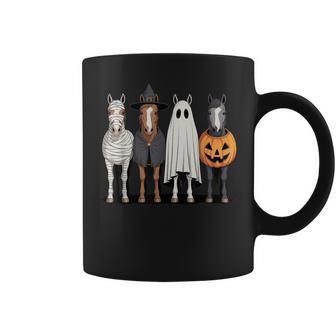 Spooky Ghost Horse Pumpkin Halloween Skeleton Coffee Mug | Seseable UK