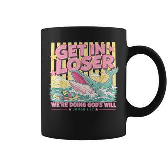 Striped Get In Loser We're Doing God's Will Christian Bible Coffee Mug - Thegiftio UK