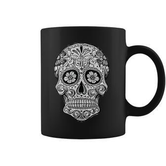 Sugarkull Photo En Noir Et Blanc Day Dead Dia De Los Muertos Tasse - Cadeauxyz