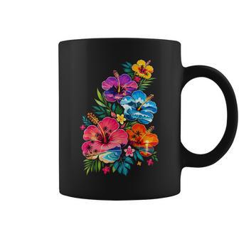 Summer Beach Hibiscus Floral Coffee Mug | Seseable UK