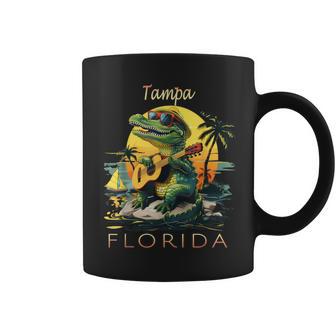 Tampa Florida Vacation Cute Alligator Sunset Souvenir Coffee Mug - Thegiftio UK